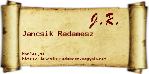 Jancsik Radamesz névjegykártya